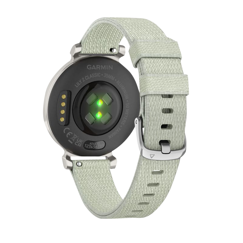 Garmin Lily 2 Classic, Silver with Sage Gray Nylon Band (Garmin Certified Refurbished) by Garmin