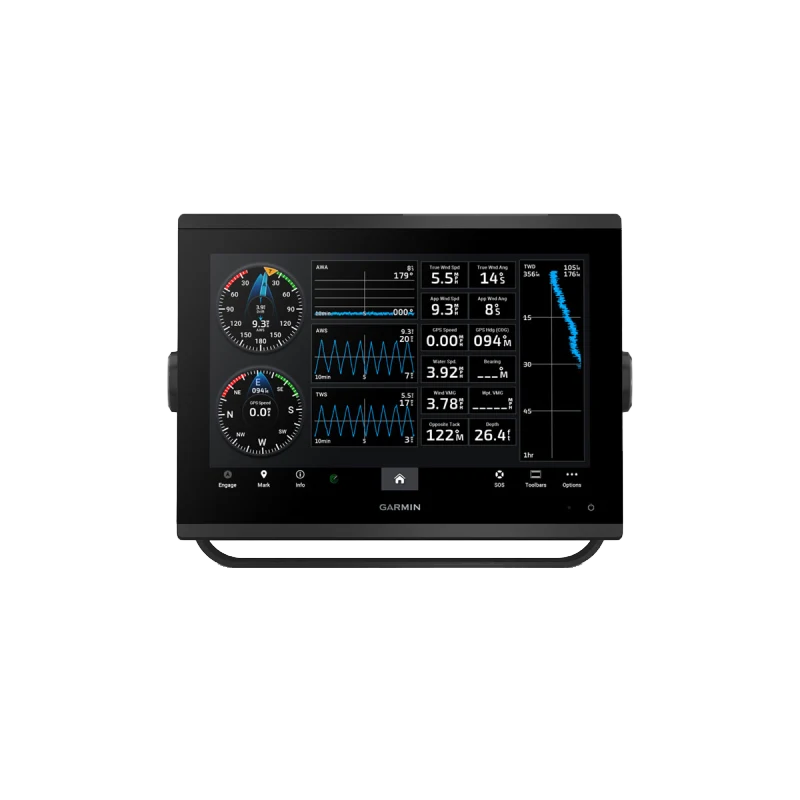 Garmin GPSMAP 1223xsv marine chartplotter display with black bezel
