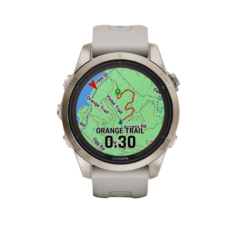 Garmin Fenix 7S Pro Sapphire Solar, Soft Gold with Light Sand Band (010-02776-14) by Garmin