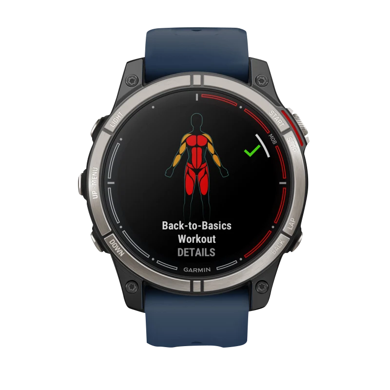 Garmin Quatix 7 Pro Marine GPS Smartwatch with AMOLED display, blue strap and metallic bezel