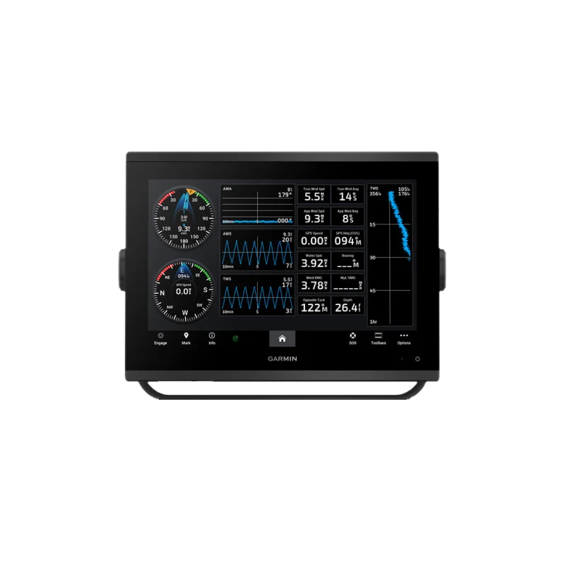 Garmin GPSMAP 1223 Non-sonar marine chartplotter with Worldwide Basemap, black touchscreen display