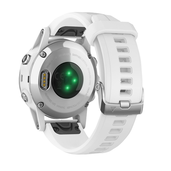 Garmin Fenix 5S Plus Sapphire White w/ Carrara White Band (010-01987-00) by Garmin