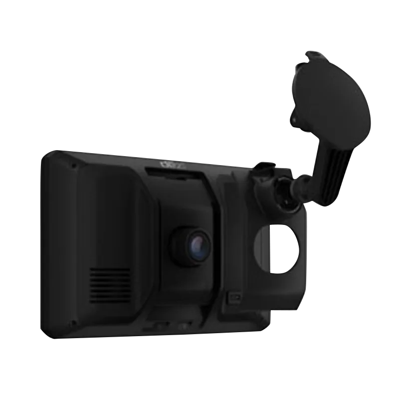 Garmin DezlCam OTR710 7-inch GPS truck navigator with built-in dash cam, certified refurbished black unit