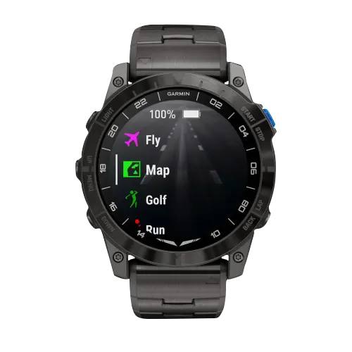 Garmin D2 Mach 1 Pro, 51 mm Aviator Smartwatch with Vented Titanium Bracelet (010-02804-80) by Garmin