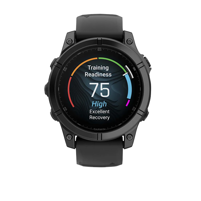 Garmin Fenix E, 47 mm AMOLED, Slate Gray Steel with Black Silicone Band (010-03025-03) by Garmin