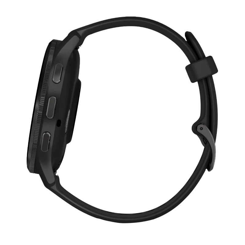 Garmin Venu 3 smartwatch, 45 mm slate stainless steel bezel with black case and silicone band
