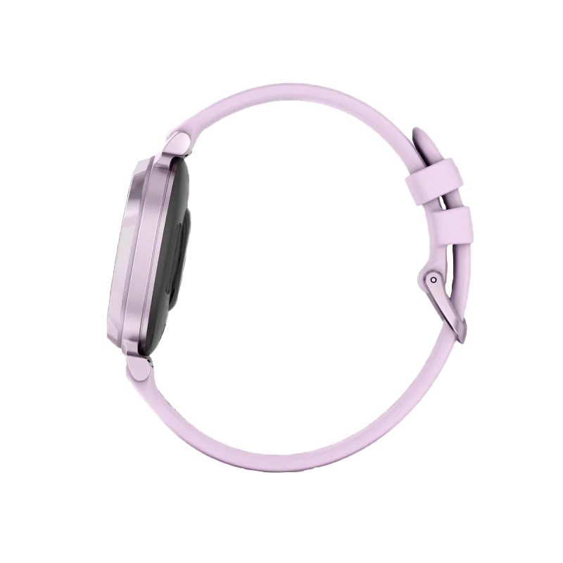 Garmin Lily 2 smartwatch in metallic lilac with lilac silicone band, Garmin Certified Refurbished