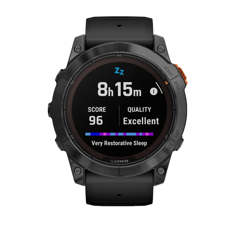 Garmin Fenix 7X Pro Solar smartwatch with black band and dark bezel