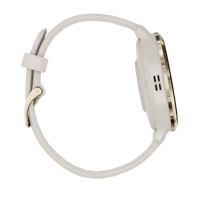 Garmin Venu 3S smartwatch, 41mm soft-gold bezel with ivory case and silicone band, 010-02785-04