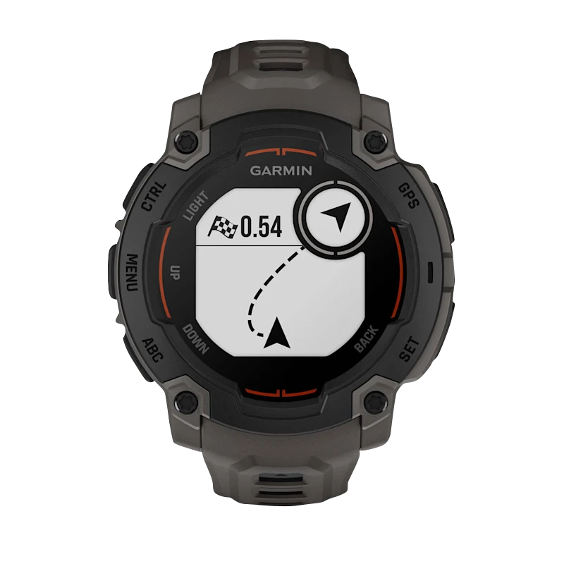 Garmin Instinct E 45mm smartwatch with charcoal band, rugged outdoor design