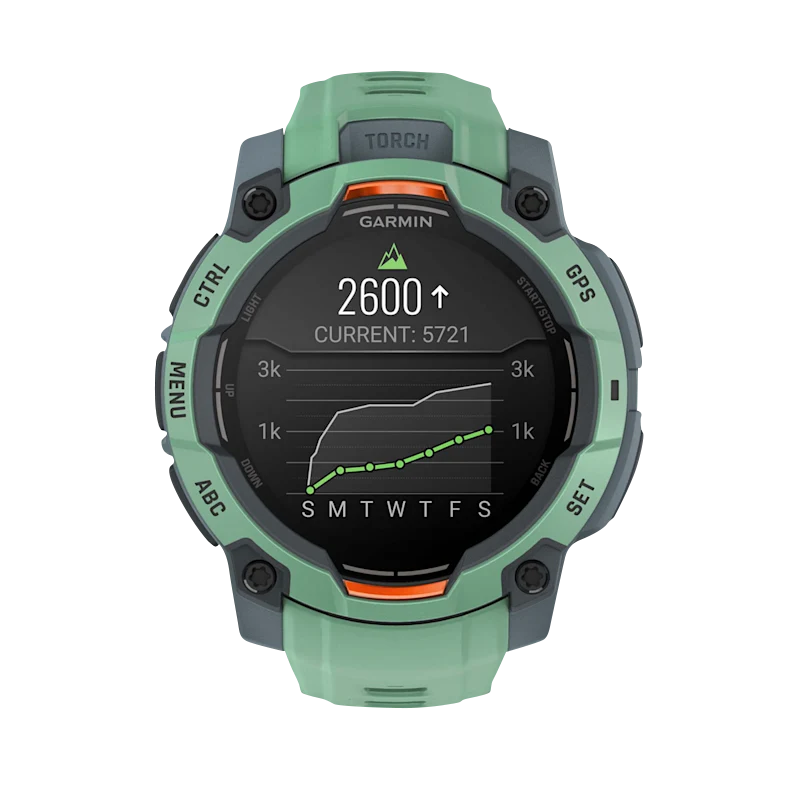 Garmin Instinct 3 AMOLED smartwatch, 45mm green Neo Tropic with Neo Tropic Band (010-02936-01)