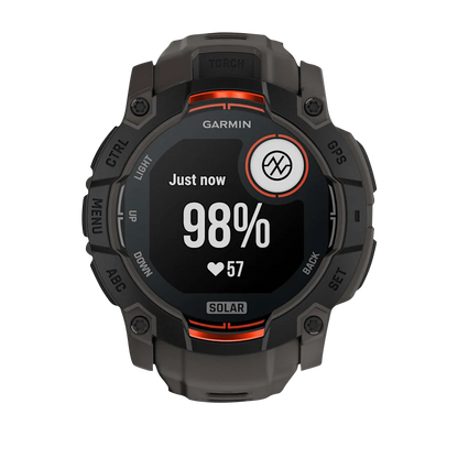 Garmin Instinct 3 Solar, (50mm) Black with Charcoal Band (010-02935-00) by Garmin