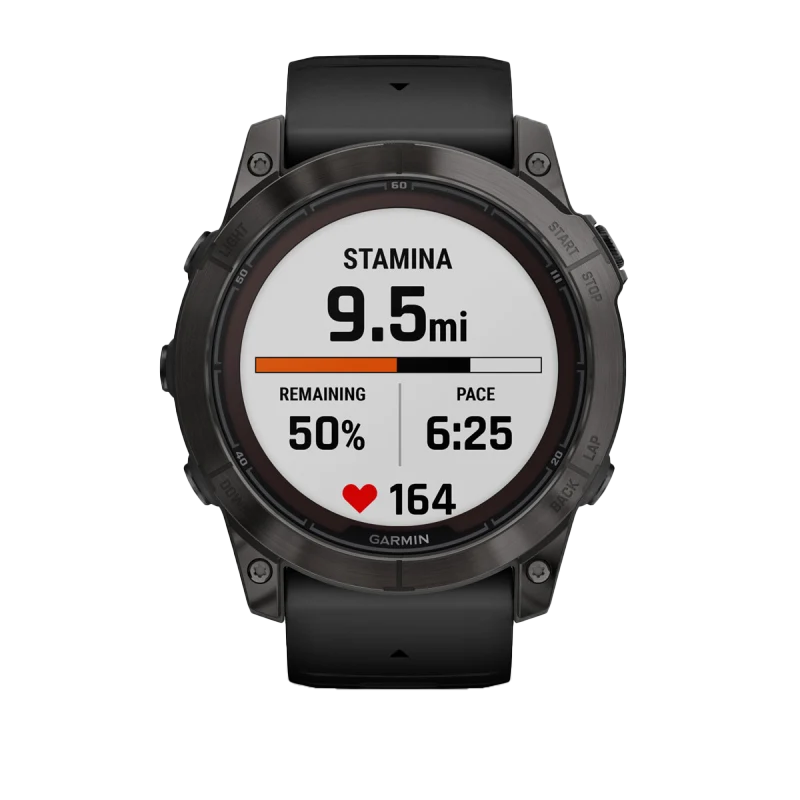 Fenix 7X Pro Sapphire Solar smartwatch, carbon gray titanium with black band by Garmin