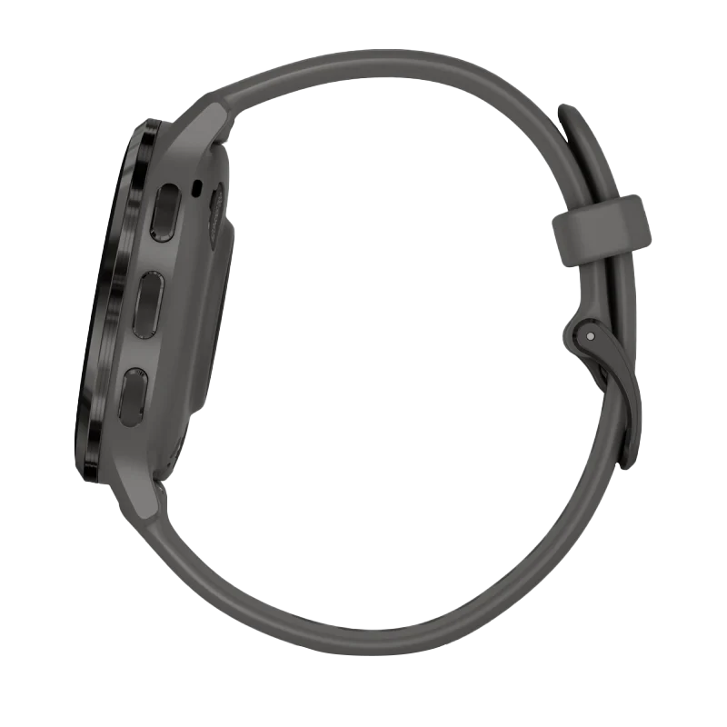 Garmin Venu 3S smartwatch, 41 mm slate stainless-steel bezel with pebble-gray silicone band