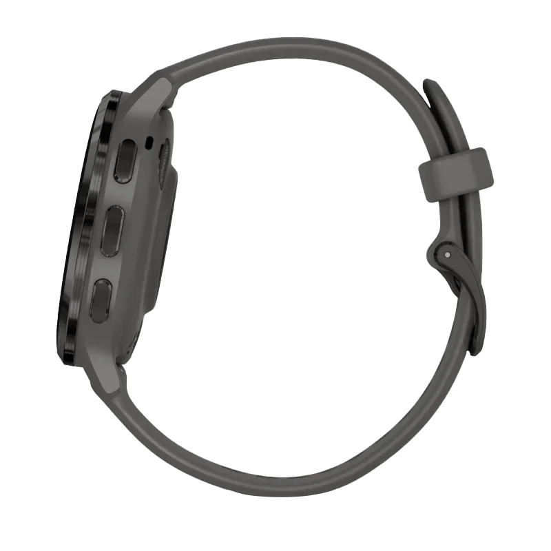 Garmin Venu 3S smartwatch, 41 mm slate stainless-steel bezel with pebble-gray silicone band