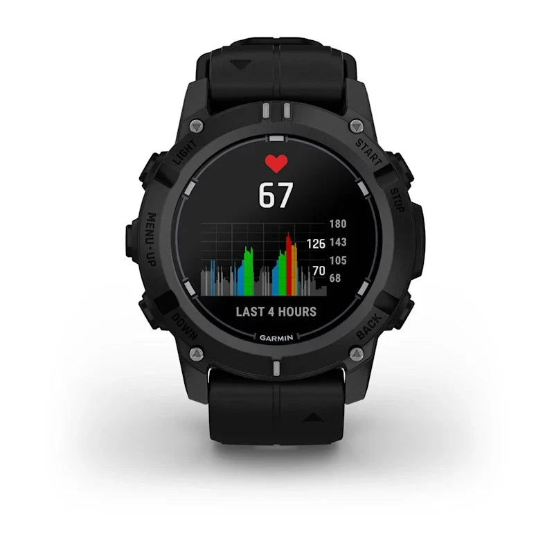 Garmin Descent G2 Dive Smartwatch, black case and black band, dive computer with heart-rate display