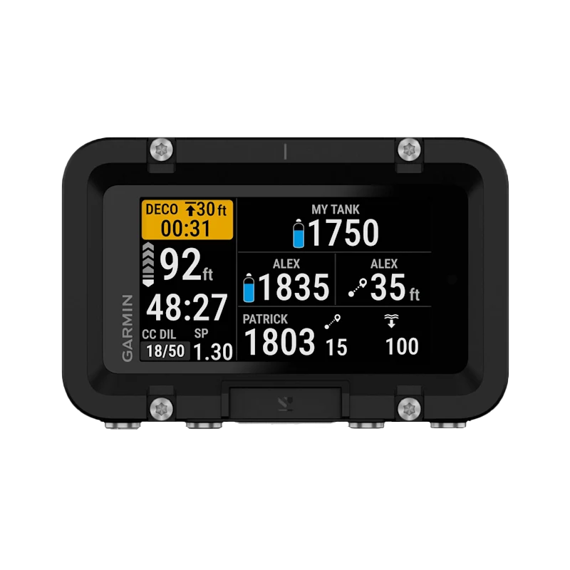 Garmin Descent X50i premium dive computer in black rugged housing with color display