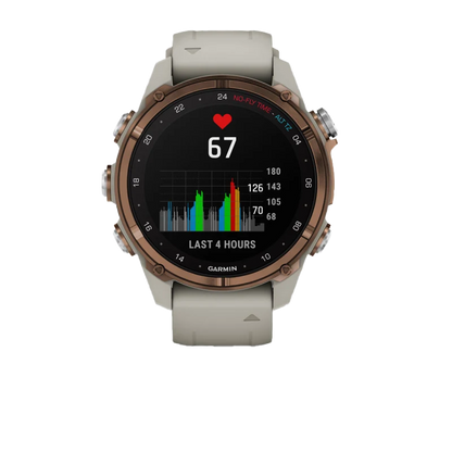 Garmin Descent Mk3i, 43 mm Bronze PVD Titanium with French Gray Silicone Band and Descent T2 Transceiver by Garmin