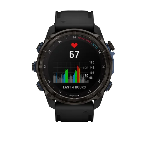 Garmin Descent Mk3i dive computer watch, 51mm carbon gray DLC titanium case with black silicone band