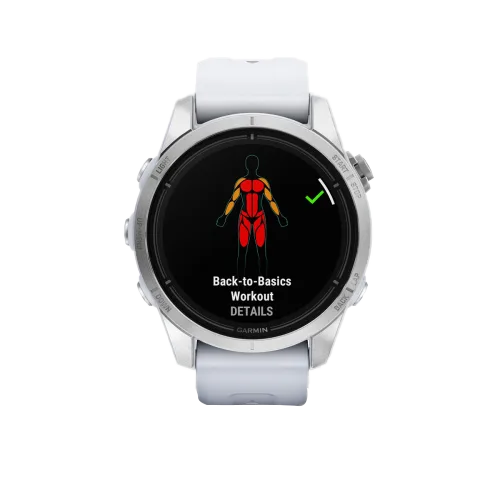 Garmin Epix Pro (Gen 2) smart watch, 42 mm silver case with Whitestone band