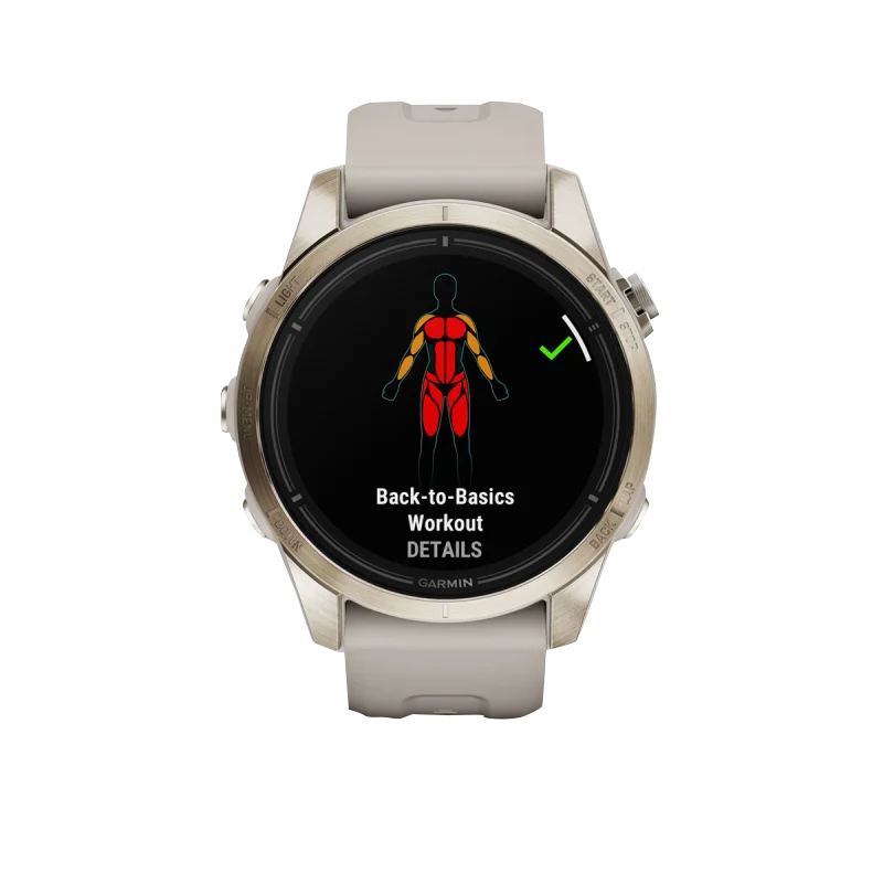 Garmin Epix Pro Gen 2 42mm Sapphire Edition smartwatch, Soft Gold case with Light Sand band