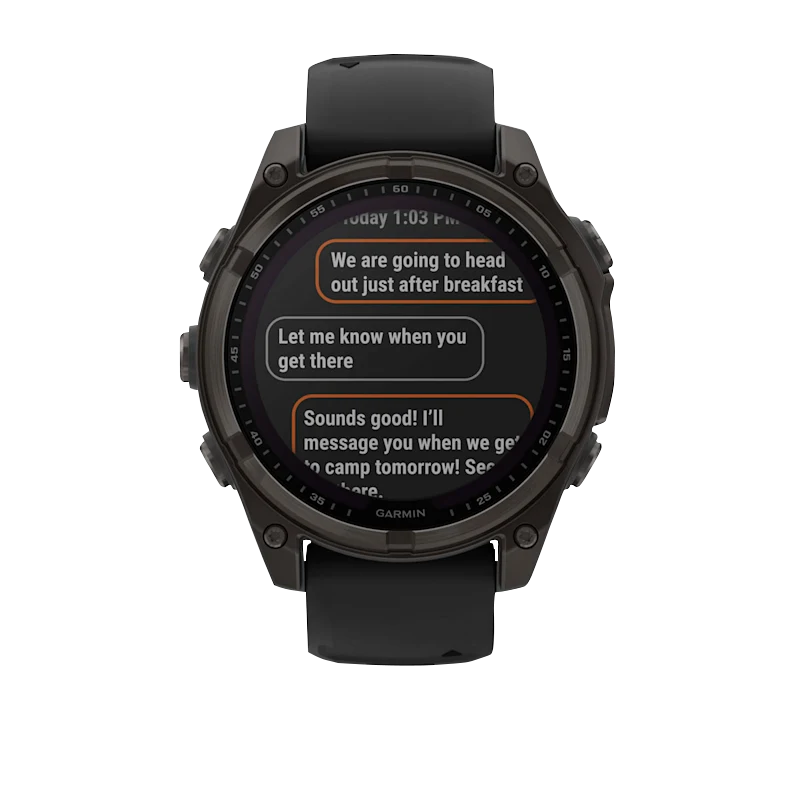 Garmin Fenix 8, 51 mm Solar Sapphire, Carbon Gray DLC Titanium with Black/Pebble Gray Silicone Band (010-02907-10) by Garmin