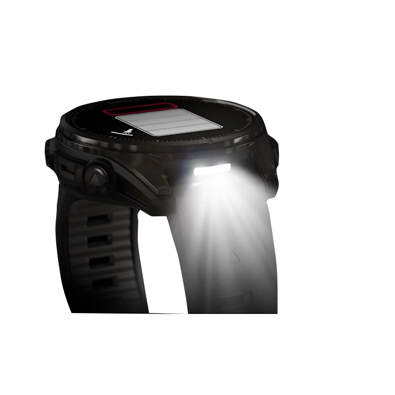 Garmin Fenix 8 smartwatch, AMOLED 43mm, sapphire DLC titanium case in carbon gray with black/pebble gray silicone band