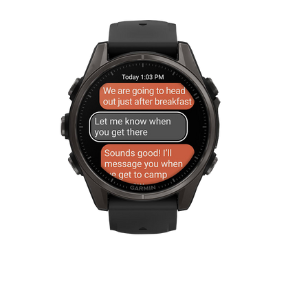 Garmin Fenix 8, AMOLED 43mm, Sapphire Carbon Gray DLC Titanium with Black/Pebble Gray Silicone Band (010-02903-20) by Garmin