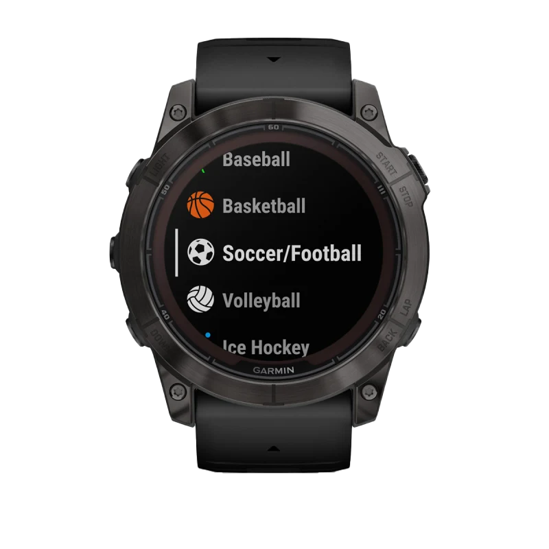 Garmin Fenix 7X Pro Sapphire Solar smartwatch, carbon gray titanium case with black band