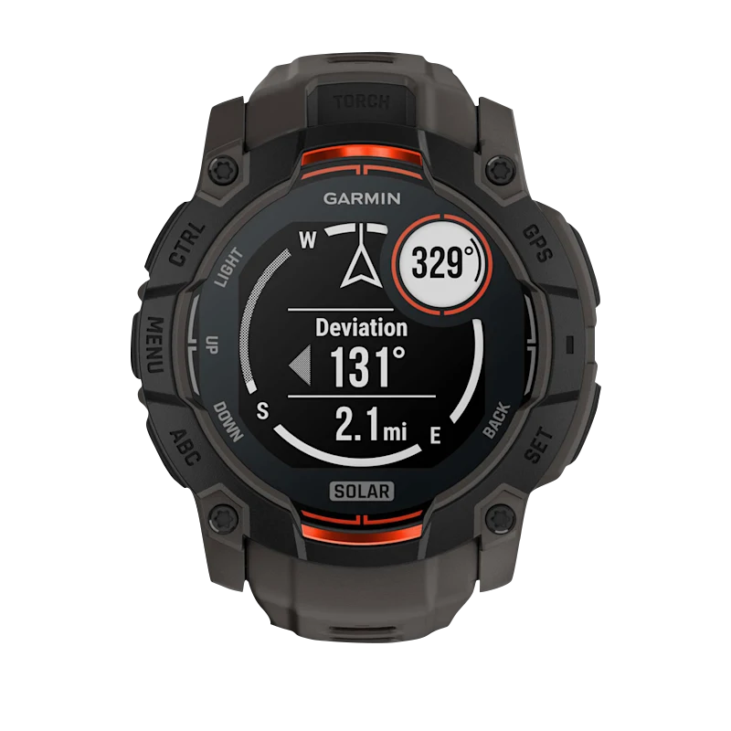 Garmin Instinct 3 Solar smartwatch, 50mm black case with charcoal band