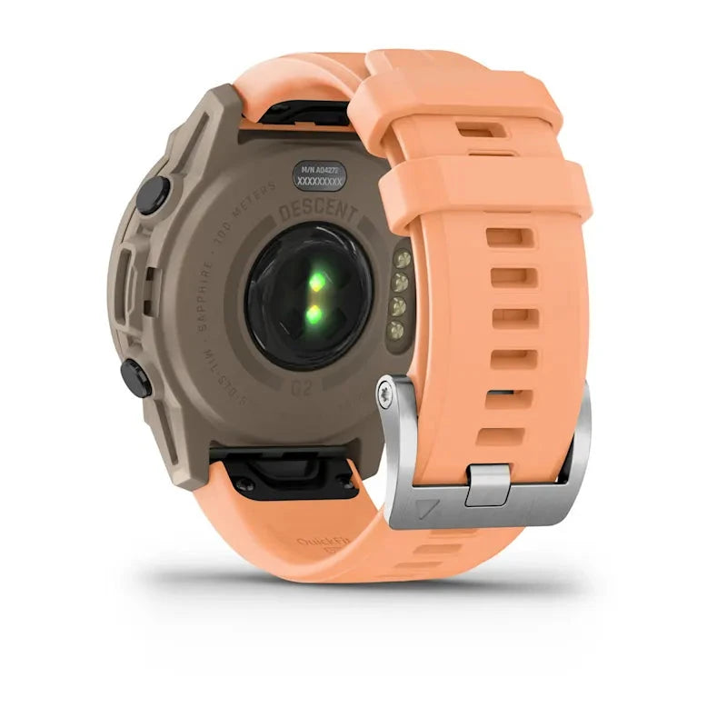 Garmin Descent G2 AMOLED Dive Watch, Paloma with Shell Pink band, dive computer