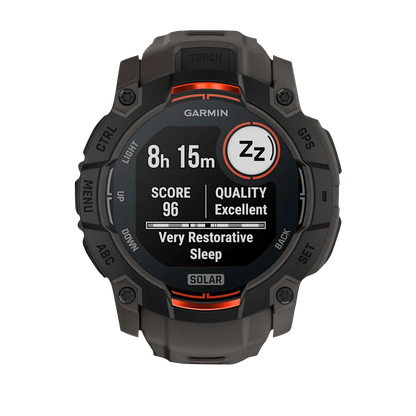 Garmin Instinct 3 Solar, (50mm) Black with Charcoal Band (010-02935-00) by Garmin