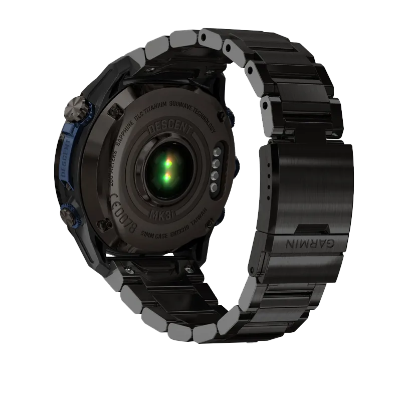 Garmin Descent Mk3i 51 mm dive computer with carbon gray DLC titanium case and DLC titanium band