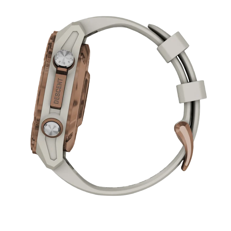 Garmin Descent Mk3i, 43 mm Bronze PVD Titanium with French Gray Silicone Band and Descent T2 Transceiver by Garmin