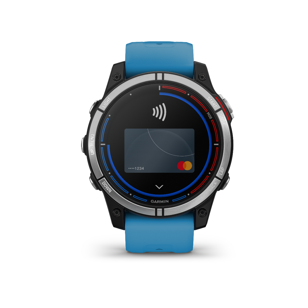 Garmin Quatix 7 Standard Edition marine GPS smartwatch with blue strap