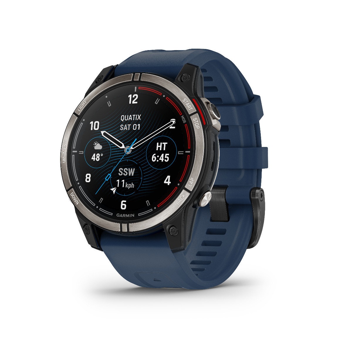 Garmin Quatix 7 standard edition marine GPS smartwatch with blue strap
