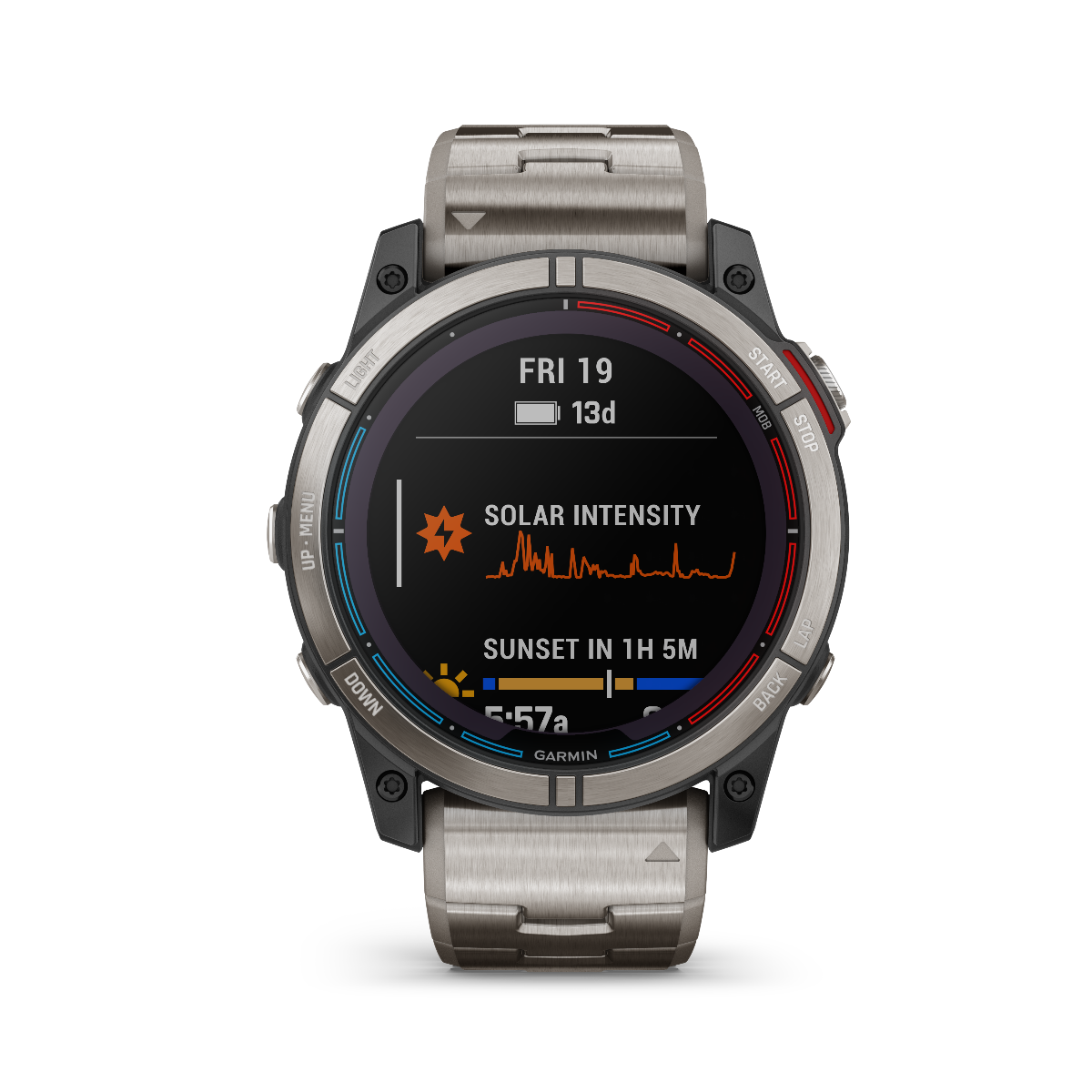 Garmin Quatix 7x Solar Edition marine GPS smartwatch with silver stainless steel bracelet