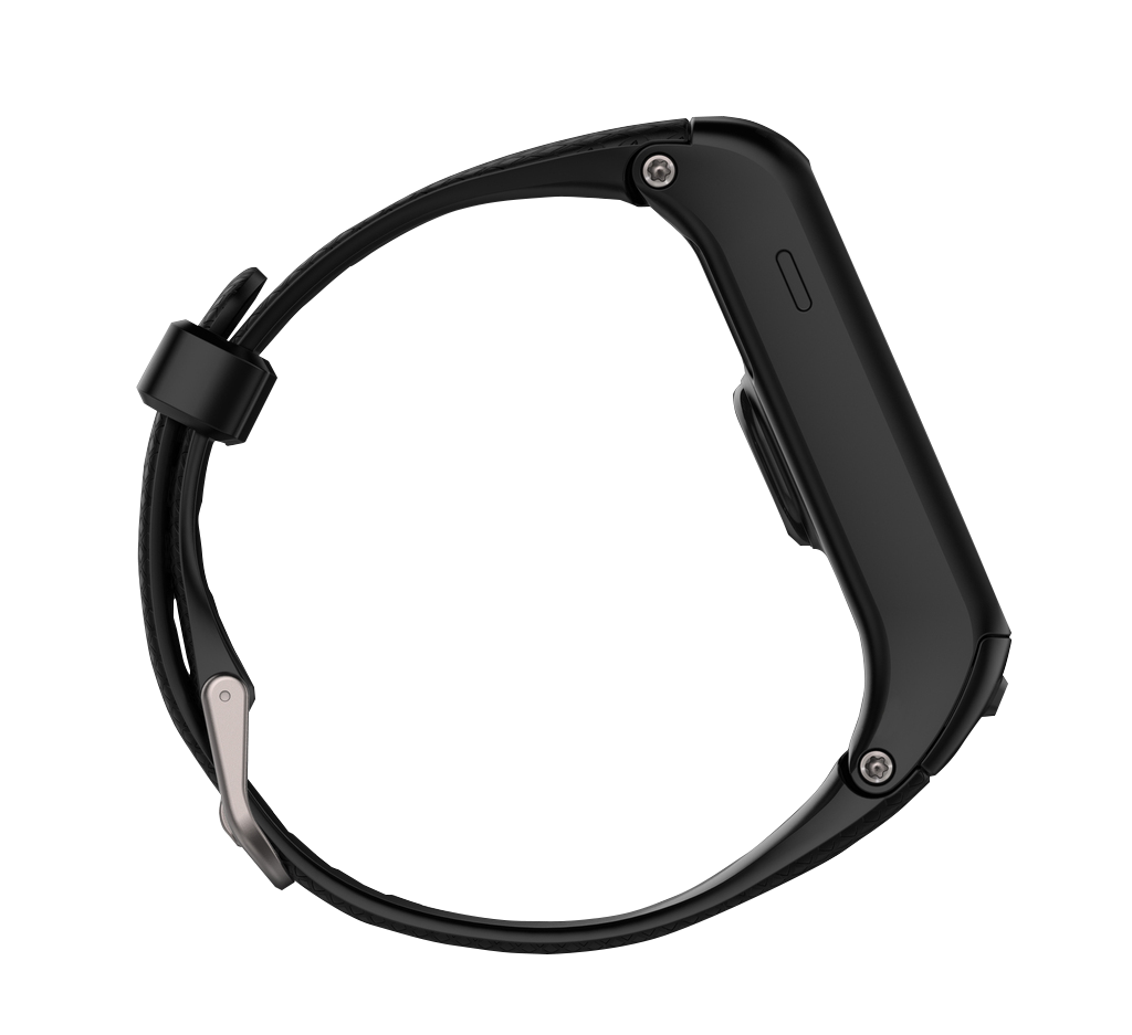 Garmin Vivoactive HR GPS smartwatch in black with metal buckle strap