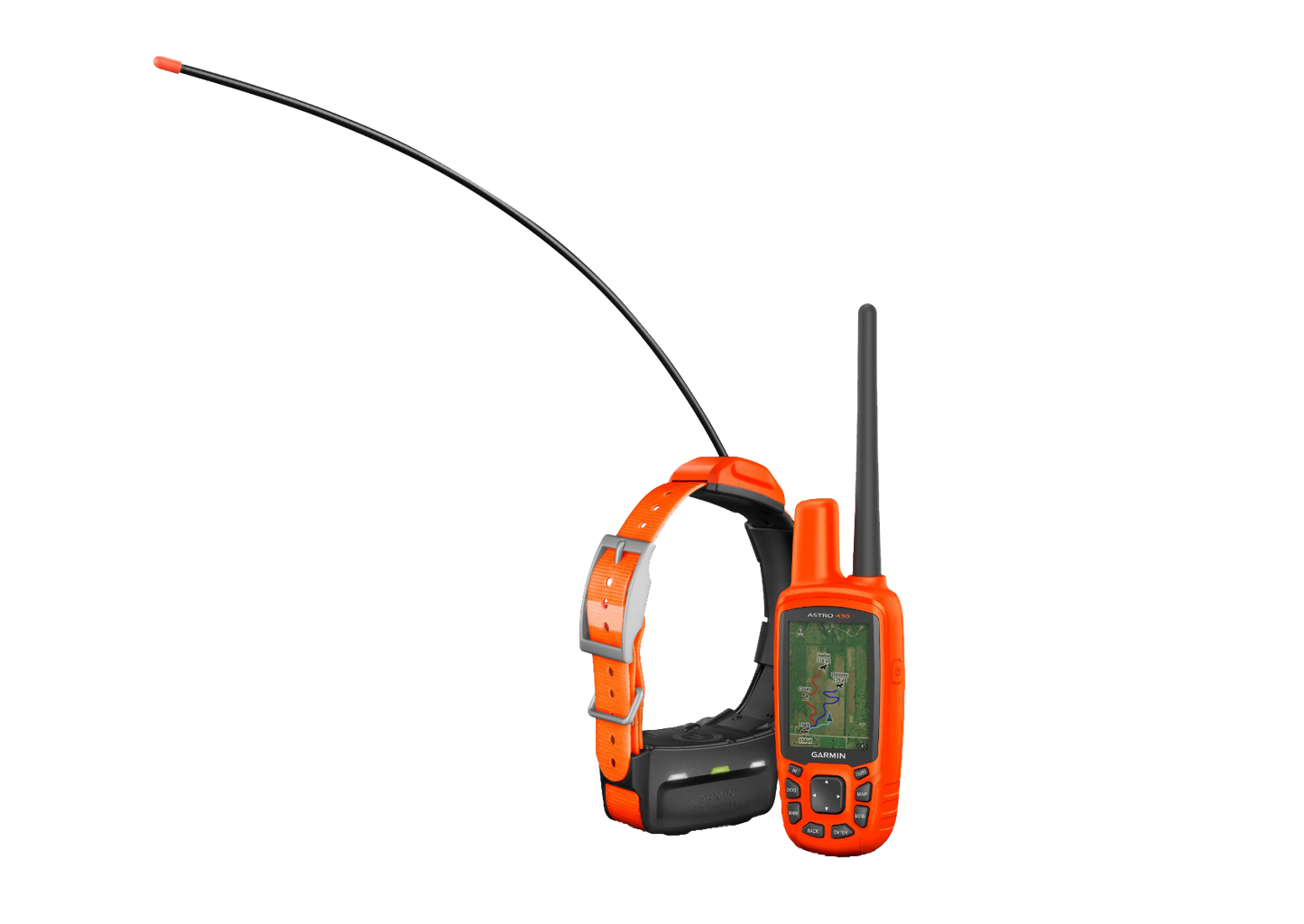 Garmin Astro 430 handheld and orange T5 Mini dog collar tracking bundle, 2 items