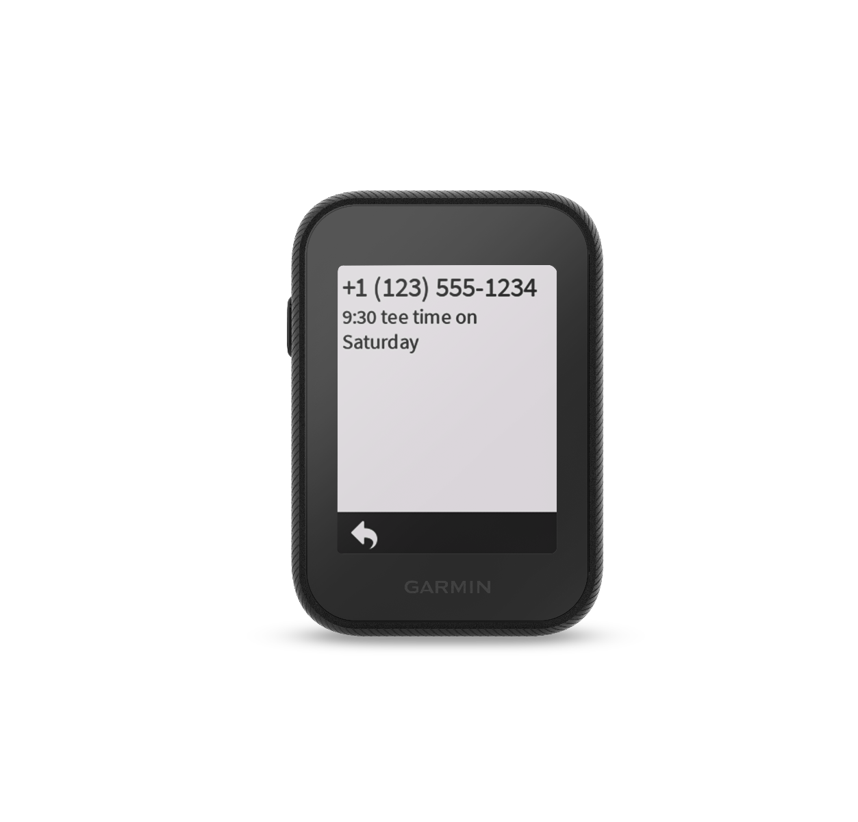 Garmin Approach G30 golf GPS device, black handheld with compact display for golf course navigation.