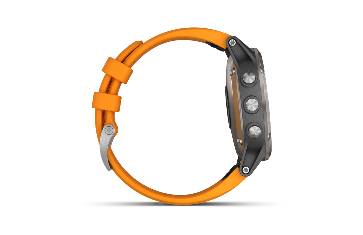 Garmin Fenix 5 Plus Sapphire Titanium w/ Solar Flare Orange Band (010-01988-04) by Garmin