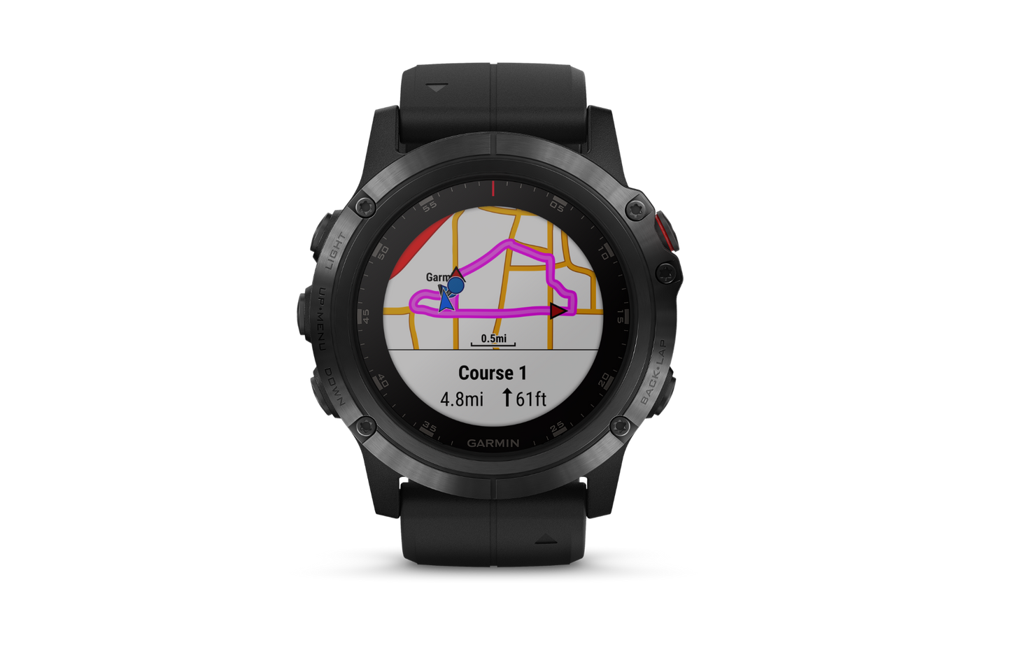 Garmin Fenix 5X Plus Sapphire smartwatch with black band