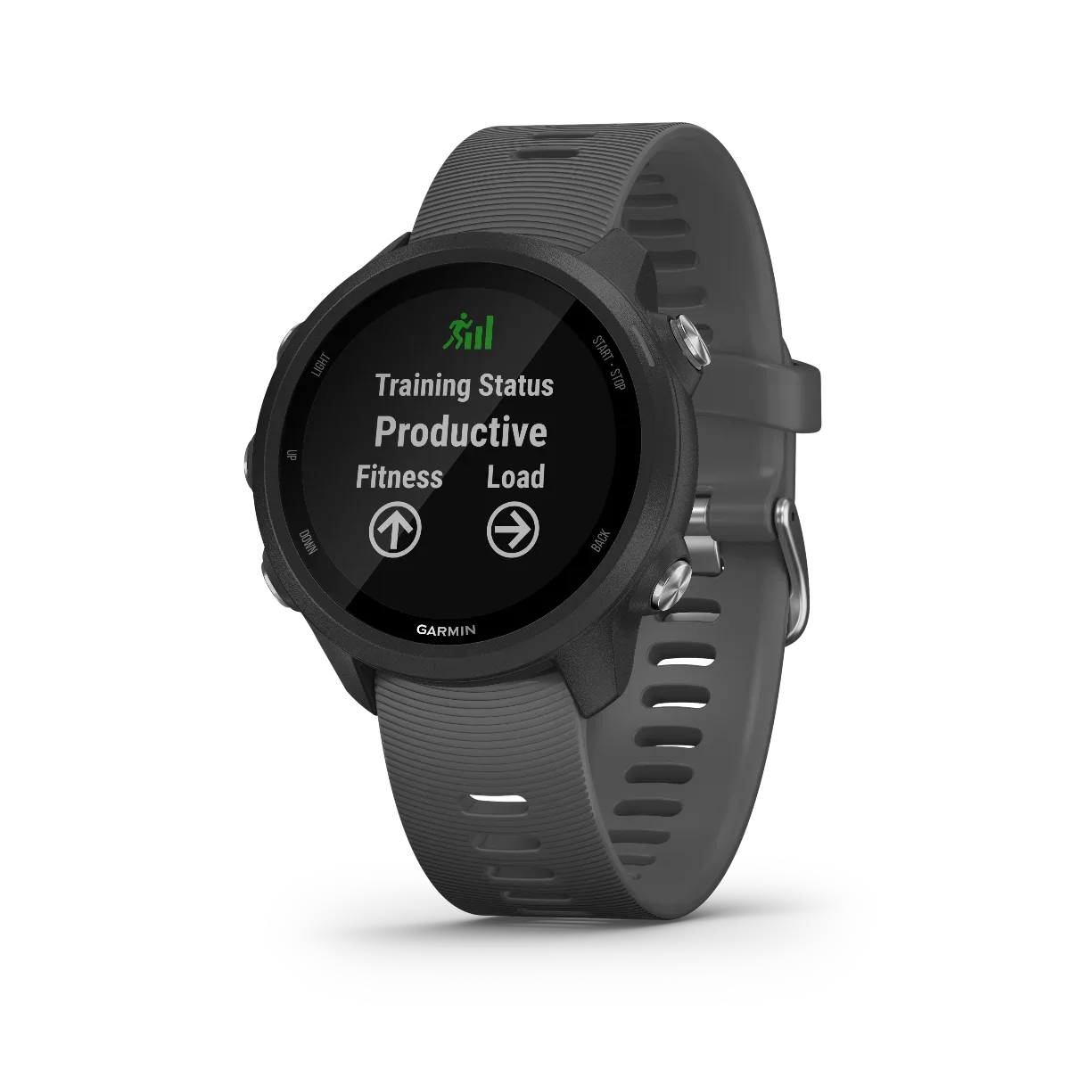 Garmin Forerunner 245 smartwatch, slate gray with silicone strap, certified refurbished