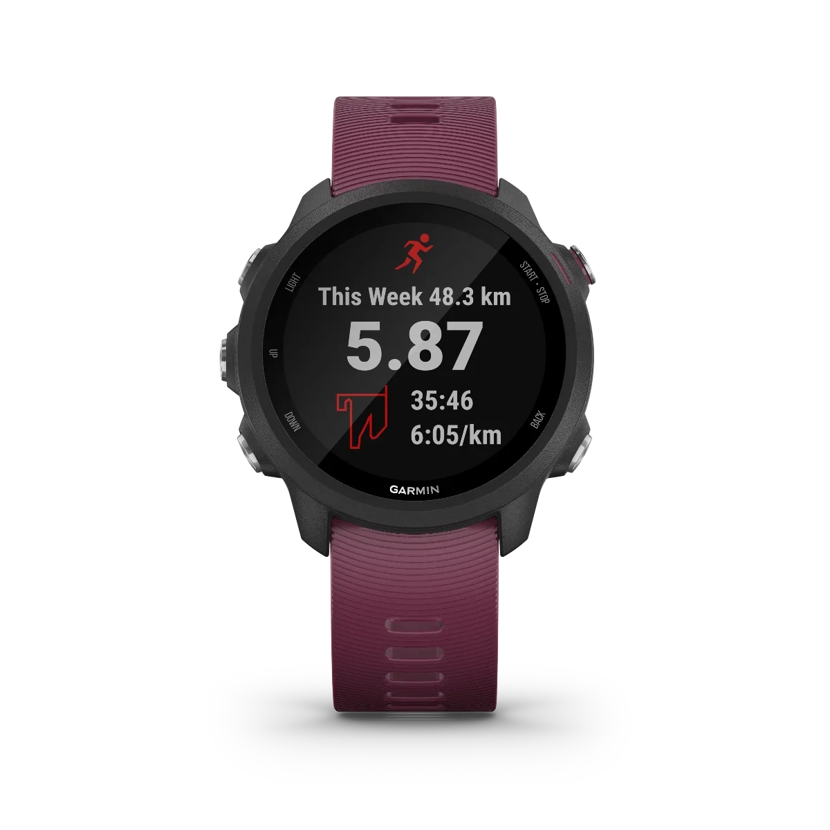 Garmin Forerunner 245 Berry GPS smartwatch with burgundy strap