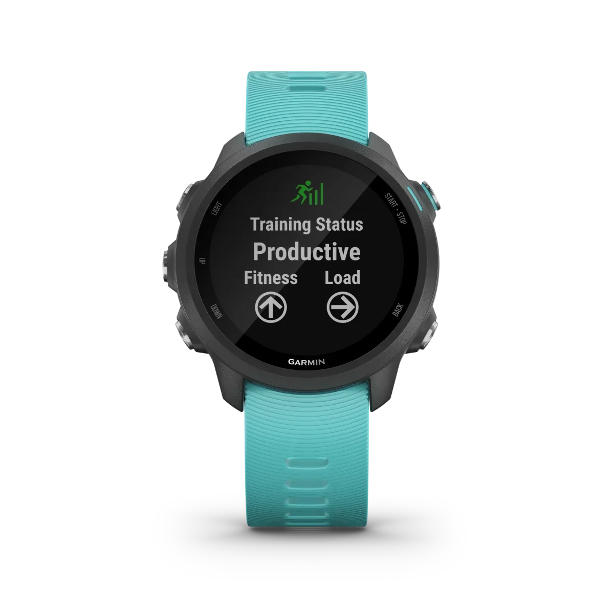 Garmin Forerunner 245 Music GPS smartwatch, aqua strap, certified refurbished, fitness tracking for runners