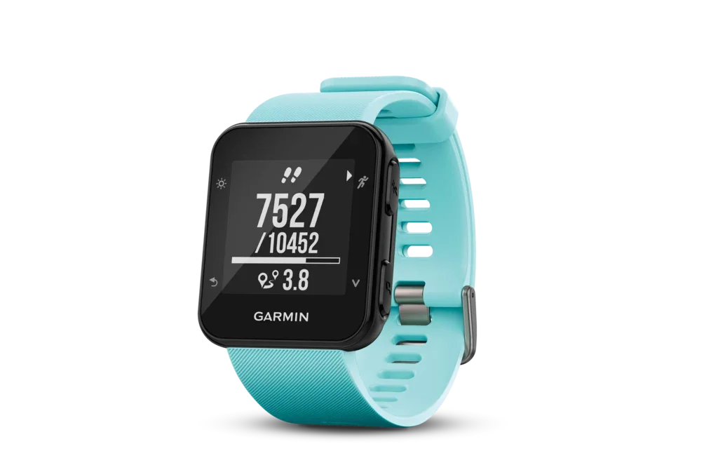Garmin Forerunner 35 smartwatch, frost blue strap, Garmin Certified Refurbished