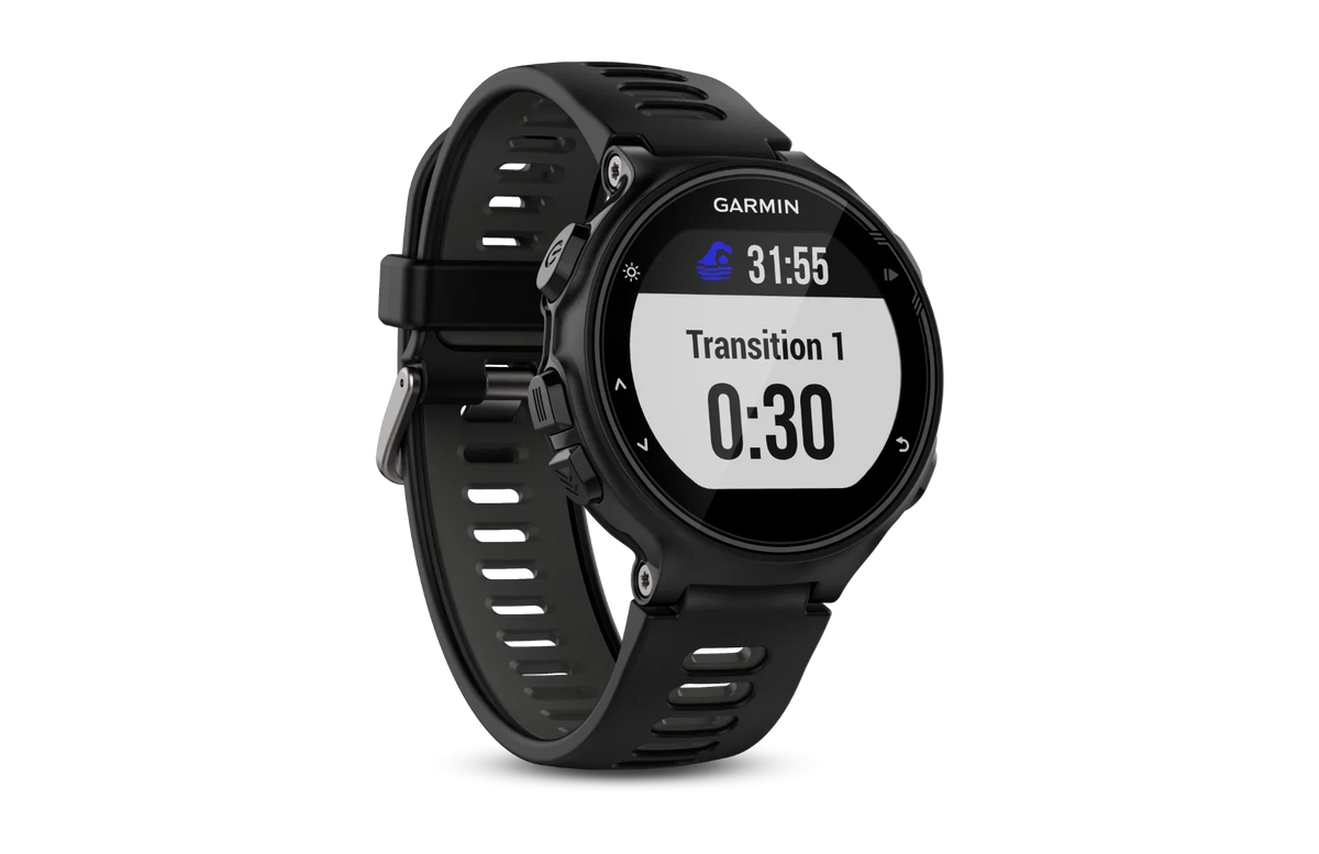 Garmin Forerunner 735XT smartwatch in black with gray strap