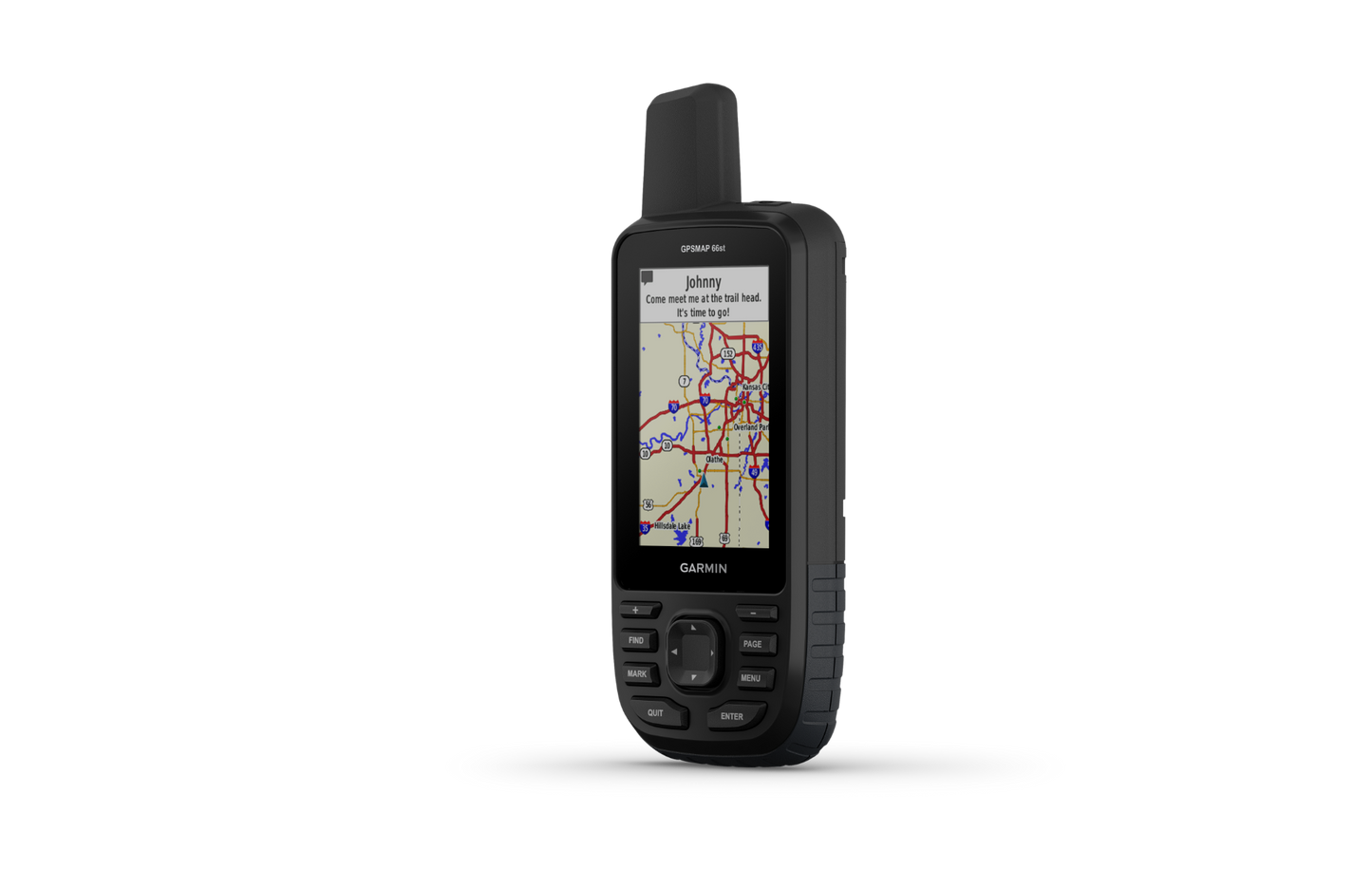 Garmin GPSMAP 66st handheld GPS navigator, black with topo map display