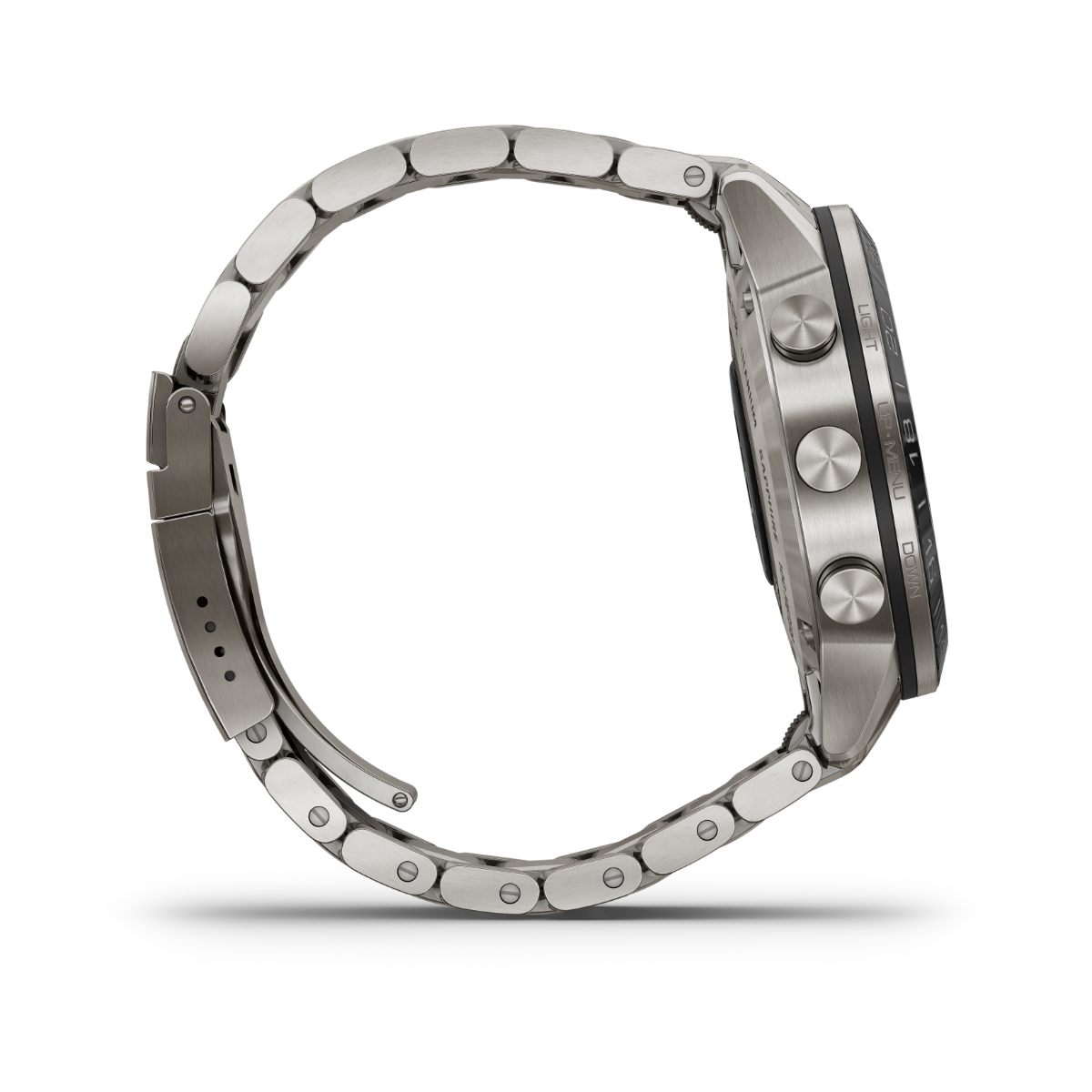 Garmin MARQ Aviator men's luxury GPS smartwatch with silver stainless steel bracelet
