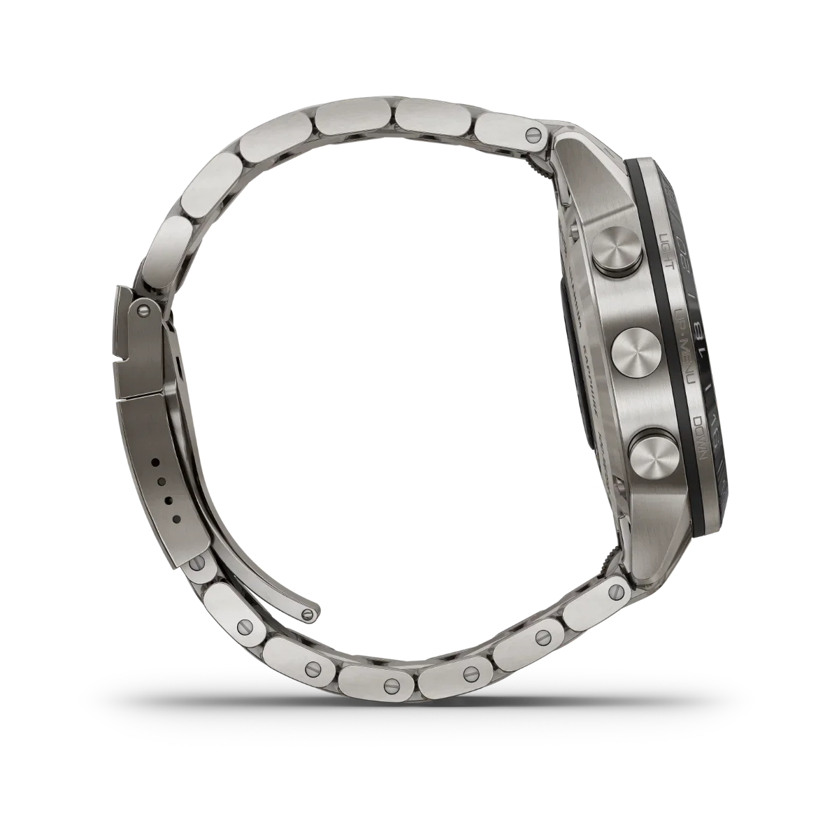 Garmin MARQ Aviator men's luxury GPS smartwatch with silver stainless steel bracelet